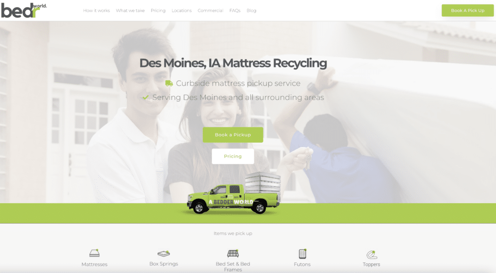 des-moines-mattress-recyclng-service-homepage-screenshot