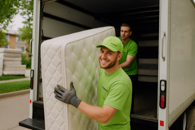 Professional mattress pickup team